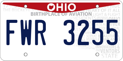 OH license plate FWR3255