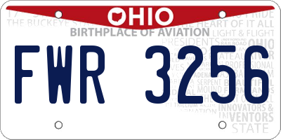 OH license plate FWR3256