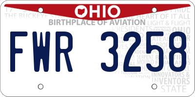 OH license plate FWR3258