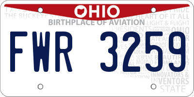 OH license plate FWR3259