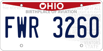 OH license plate FWR3260