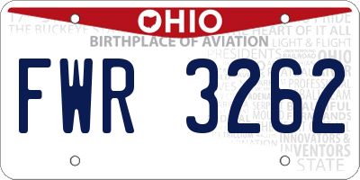 OH license plate FWR3262