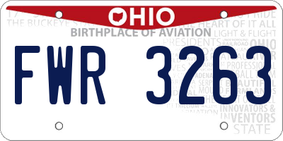 OH license plate FWR3263