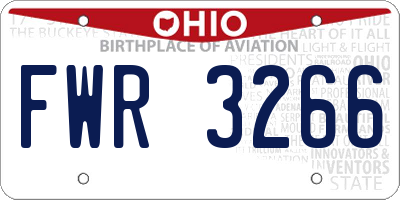 OH license plate FWR3266