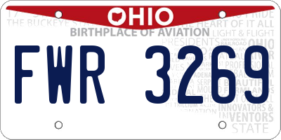 OH license plate FWR3269