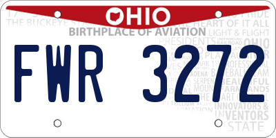 OH license plate FWR3272
