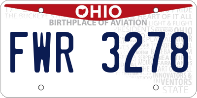 OH license plate FWR3278