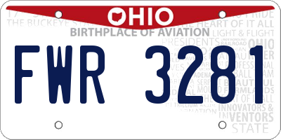 OH license plate FWR3281