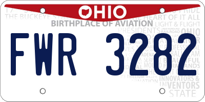 OH license plate FWR3282