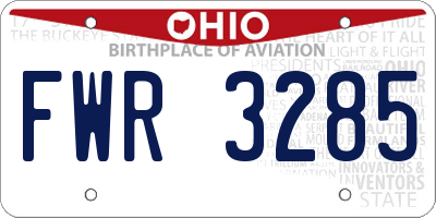 OH license plate FWR3285