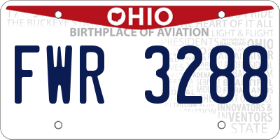 OH license plate FWR3288