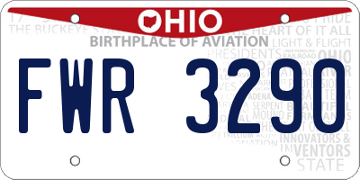 OH license plate FWR3290