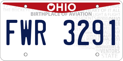 OH license plate FWR3291
