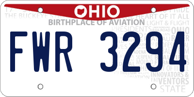OH license plate FWR3294
