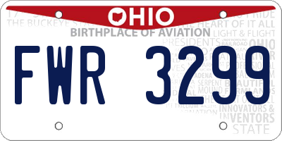 OH license plate FWR3299
