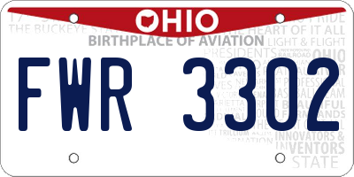 OH license plate FWR3302