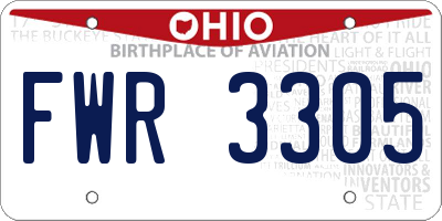 OH license plate FWR3305