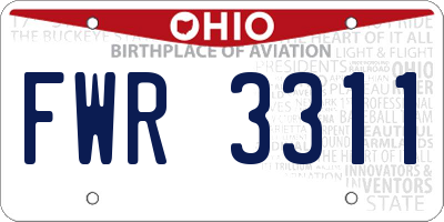 OH license plate FWR3311