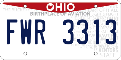 OH license plate FWR3313