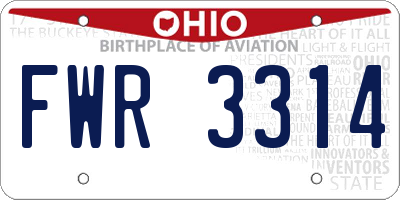 OH license plate FWR3314