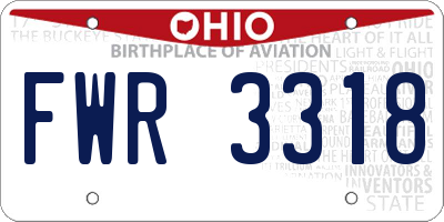 OH license plate FWR3318