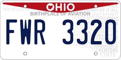 OH license plate FWR3320