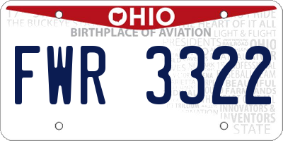 OH license plate FWR3322