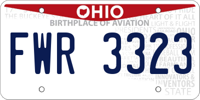 OH license plate FWR3323