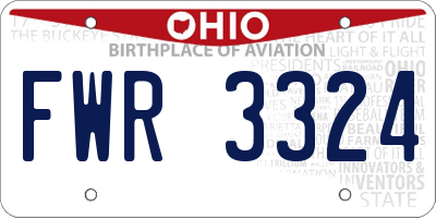 OH license plate FWR3324