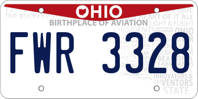 OH license plate FWR3328