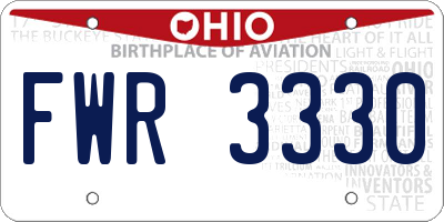 OH license plate FWR3330