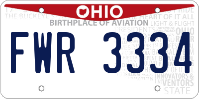 OH license plate FWR3334