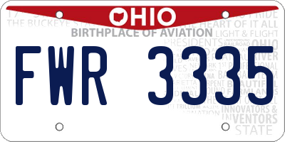 OH license plate FWR3335