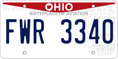 OH license plate FWR3340