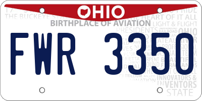 OH license plate FWR3350