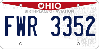 OH license plate FWR3352