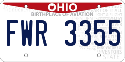 OH license plate FWR3355