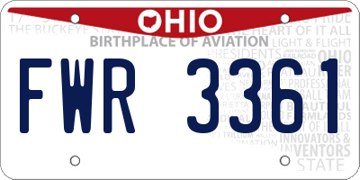 OH license plate FWR3361