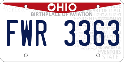 OH license plate FWR3363