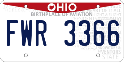 OH license plate FWR3366