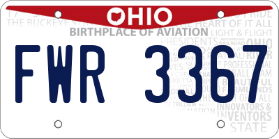 OH license plate FWR3367