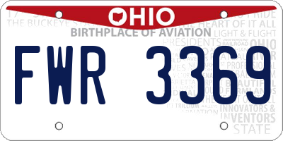 OH license plate FWR3369