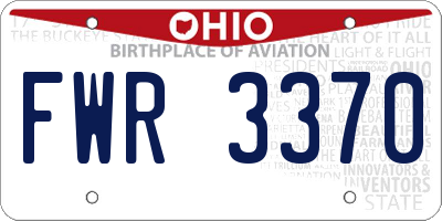 OH license plate FWR3370