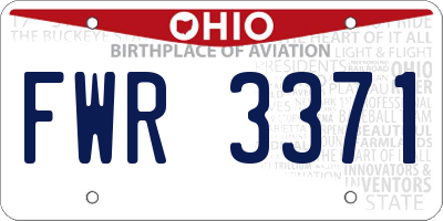 OH license plate FWR3371