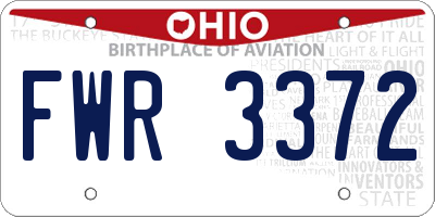 OH license plate FWR3372