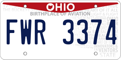 OH license plate FWR3374
