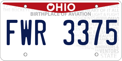 OH license plate FWR3375