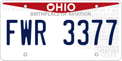 OH license plate FWR3377