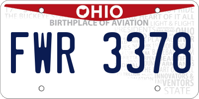 OH license plate FWR3378
