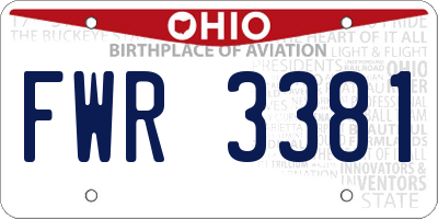 OH license plate FWR3381